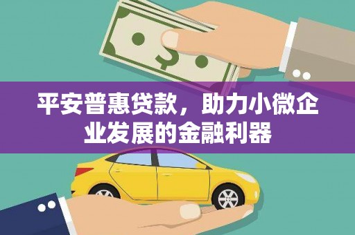 元阳平安普惠贷款，助力小微企业发展的金融利器